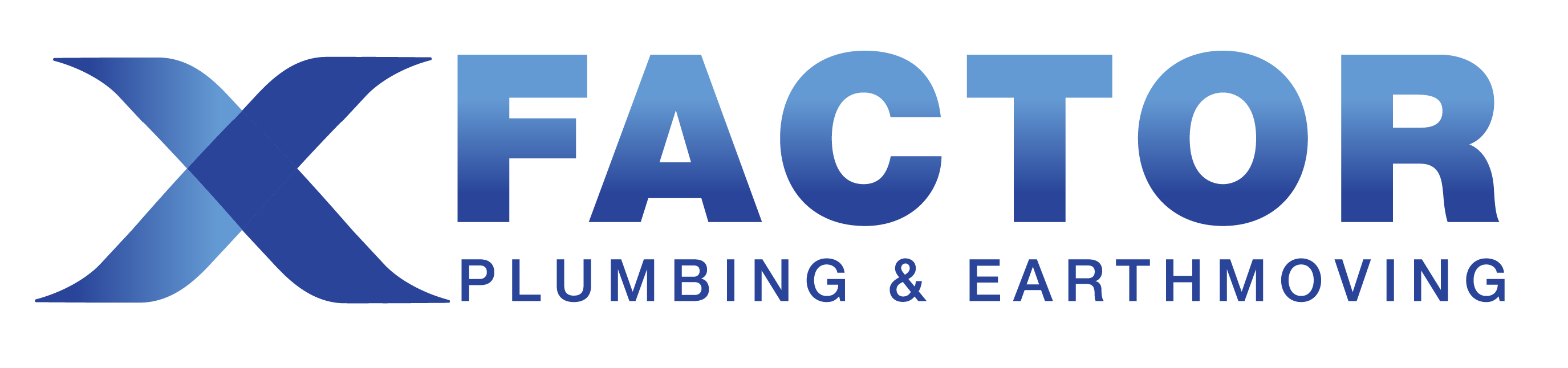 X Factor plumbing & Earthmoving logo horizontal