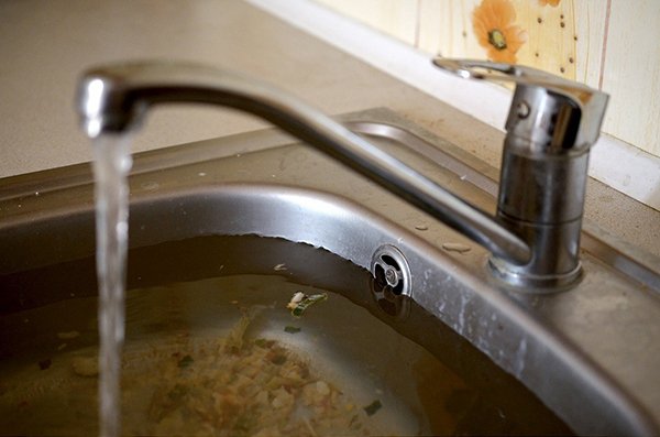 Stainless steel sink plug hole blocked drain